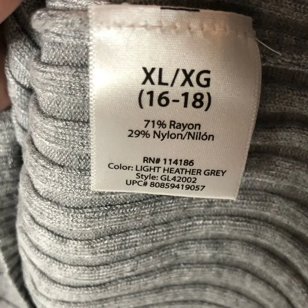 George womens gray ribbed sweater szXL